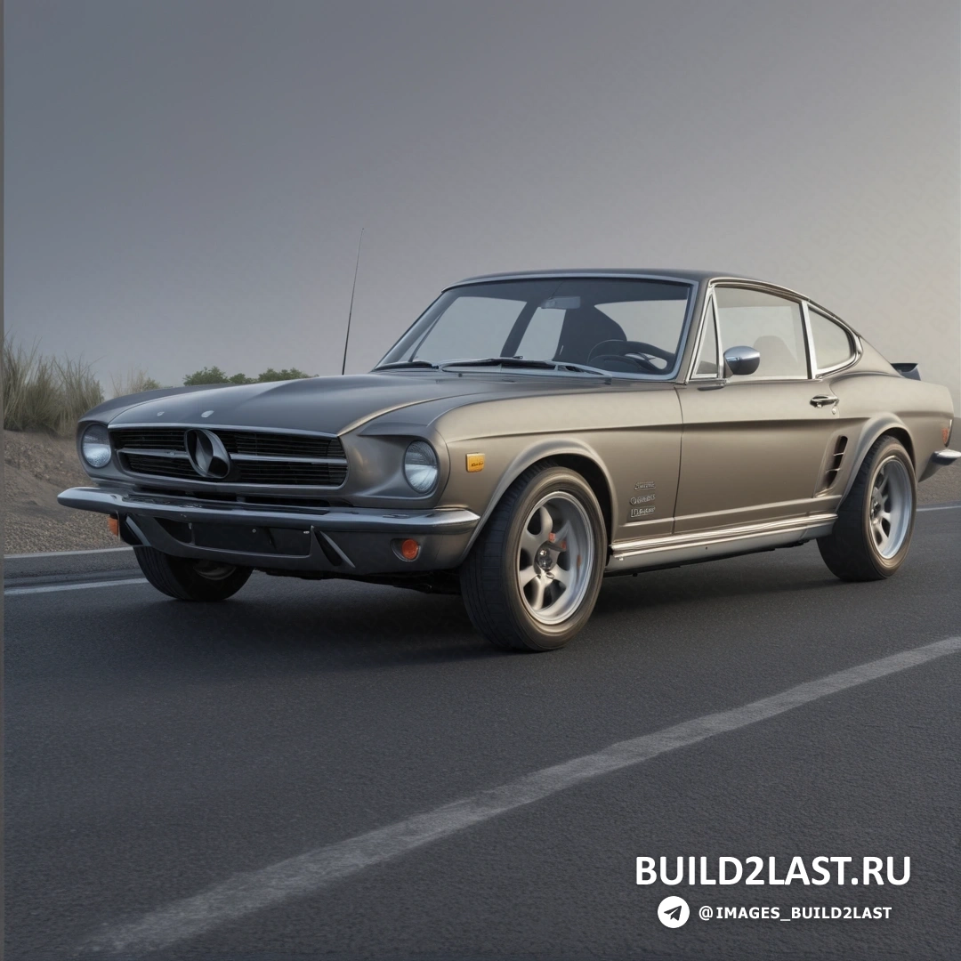 Фотореализм - цифровой рендеринг. Автомобиль едет по дороге рядом с пустынным пейзажем на фоне неба.