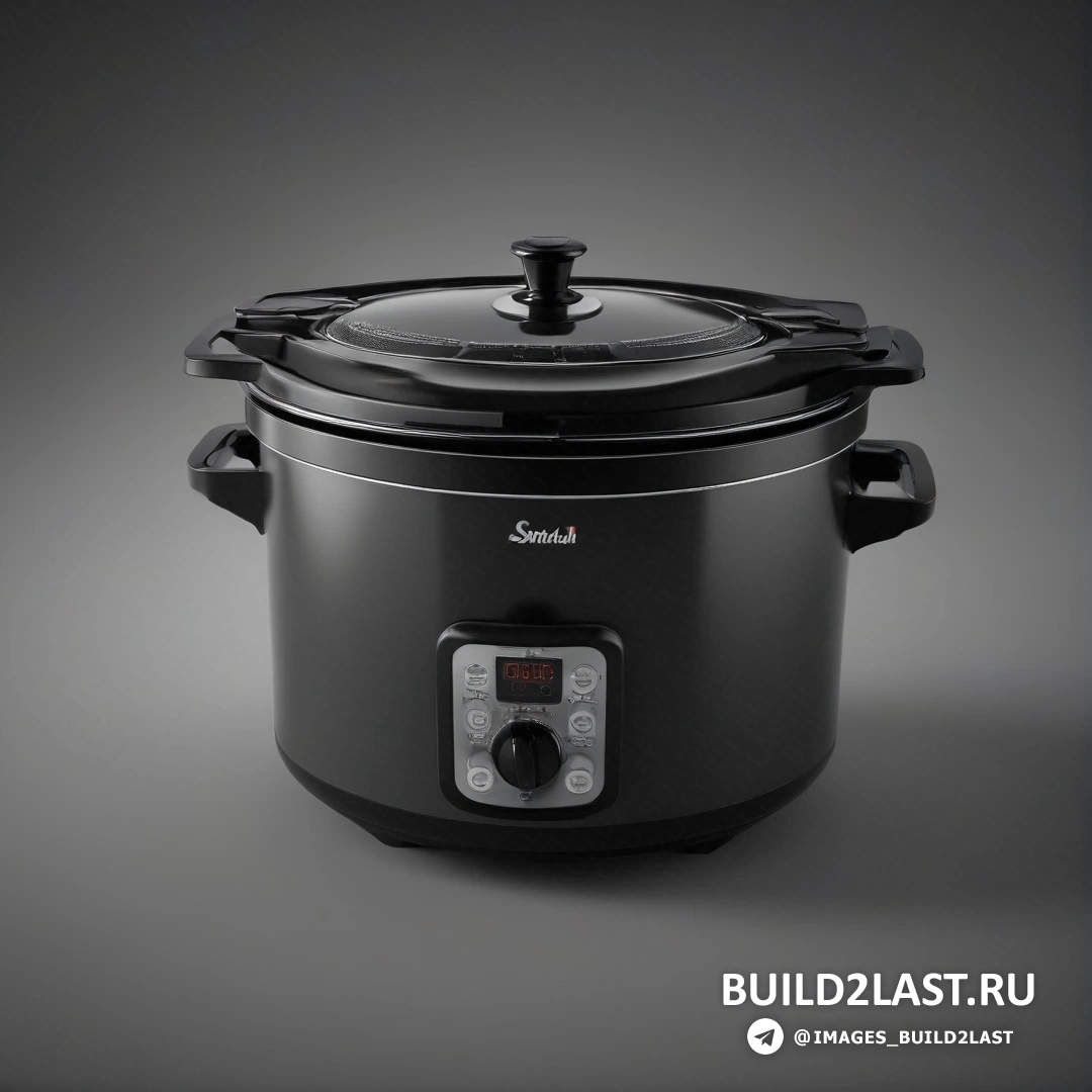 Прецизионизм - компьютерная визуализация. Мультиварка с крышкой на сером фоне