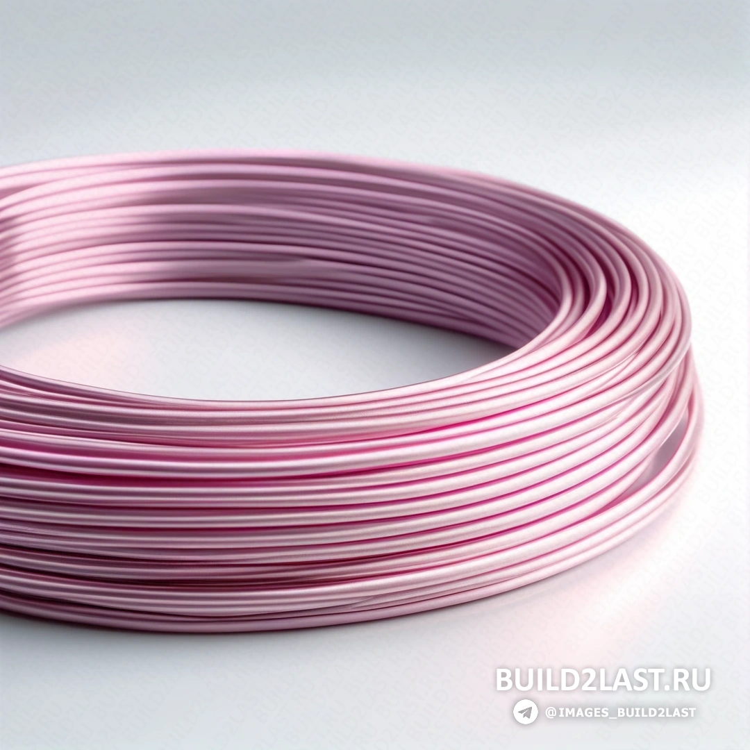 Plasticien - 3D рендер. Розовый провод показан на белой поверхности.