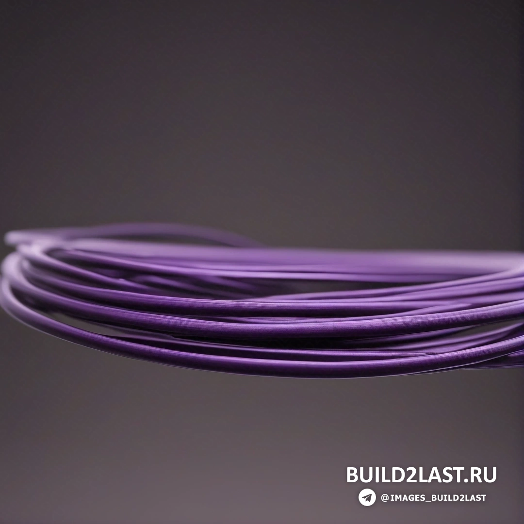 Сетевое искусство - 3D-рендер. На этом изображении показан фиолетовый провод с серым фоном