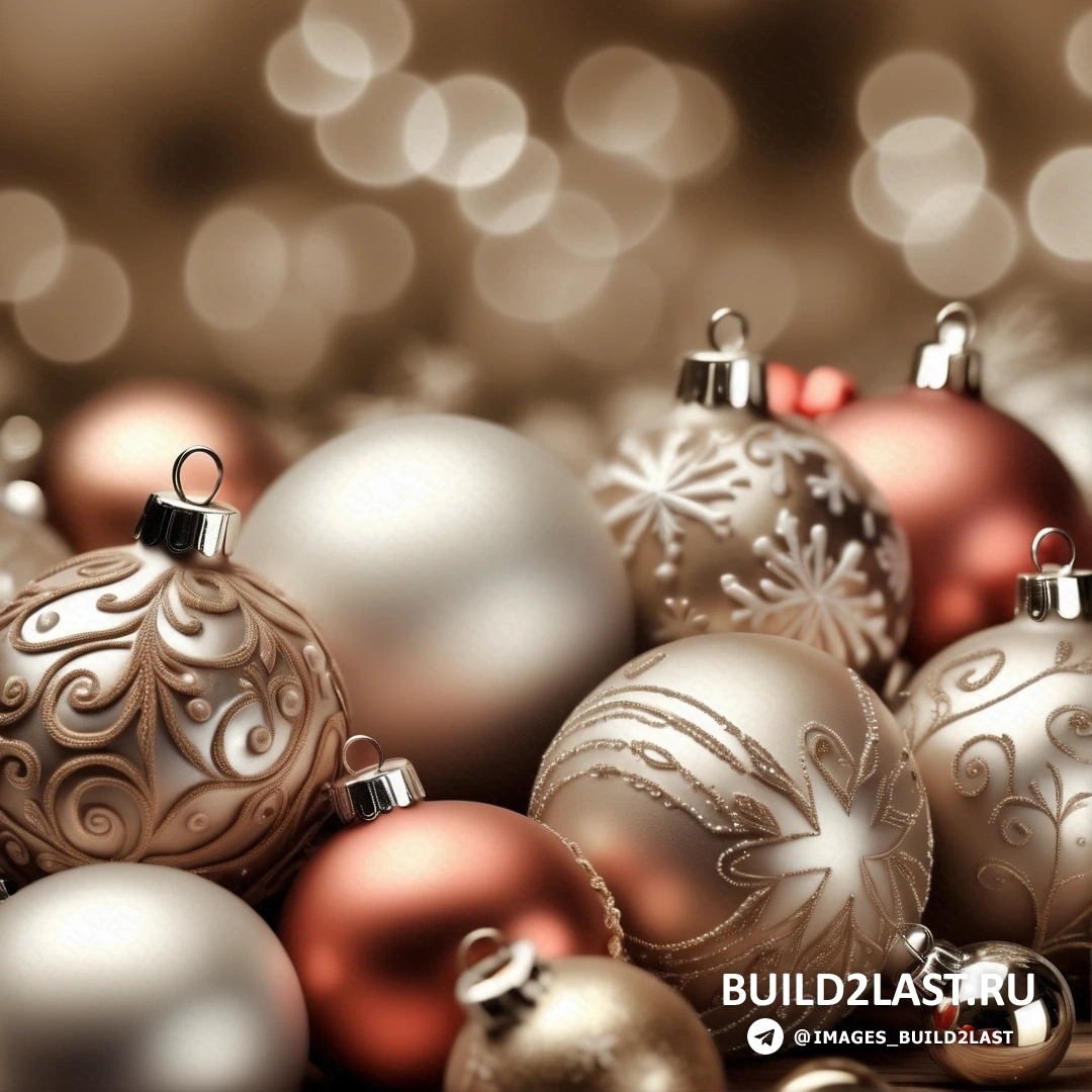 несколько рождественских украшений, лежащих на столе рядом с украшением рождественской елки с гирляндой огней 