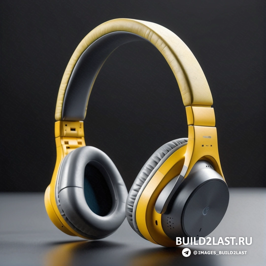 Панфутуризм - 3D рендер. Пара наушников на столе рядом с черным фоном.