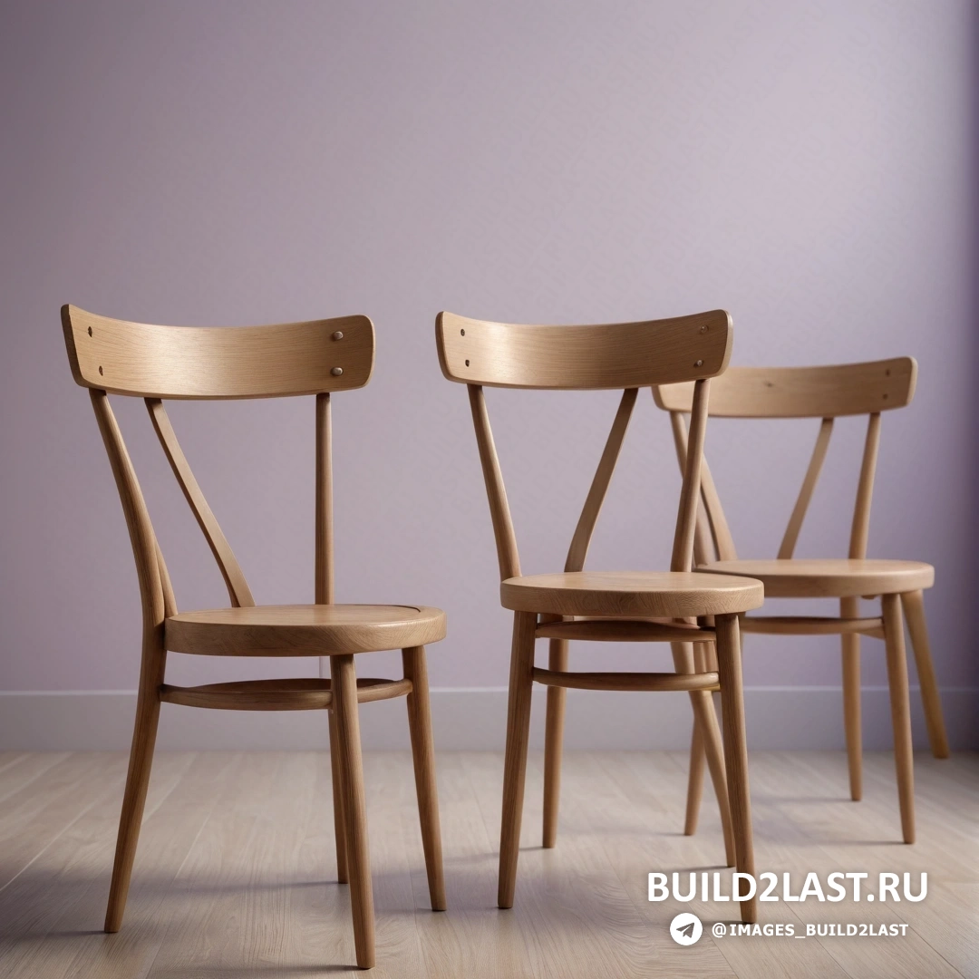 Движение искусств и ремесел - 3D-рендеринг. Пара стульев на твердом деревянном полу у стены
