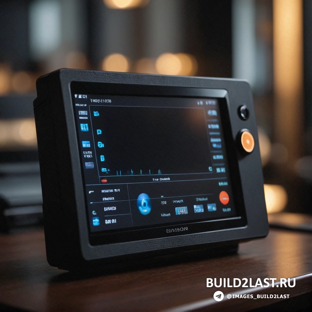 Rayonism - компьютерная визуализация. Планшет на деревянном столе рядом с клавиатурой и мышью на столешнице с размытым фоном