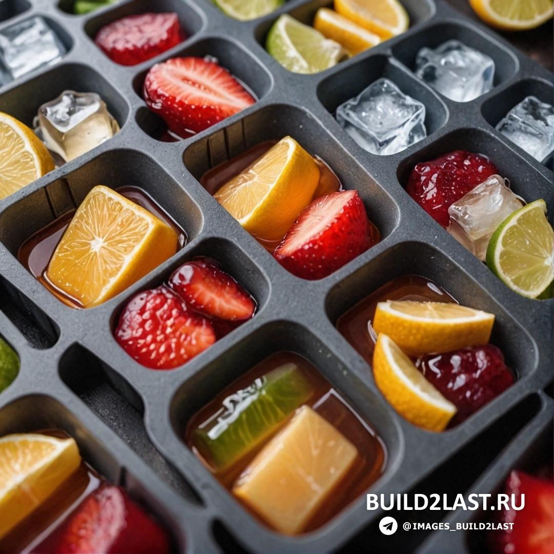 Plateau de fruits et gla&#231;ons contenant des citrons, des fraises et des citrons verts