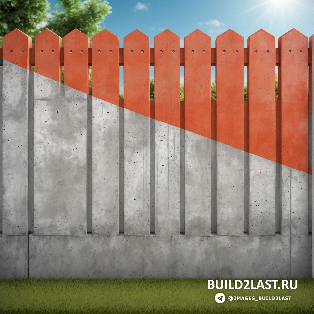 Precisionism - рендер Ambient Occlusion. Картина забора с красным верхом и белым низом, на фоне дерева.