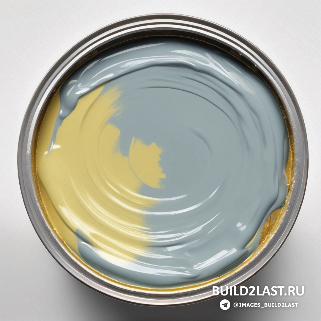 Pot de peinture jaune et grise fond blanc