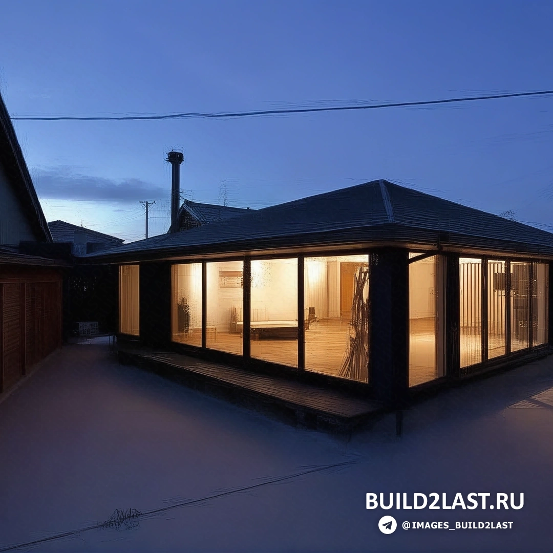 Пятиугольный дом среди гор и леса Пятиугольный дом на фоне гор и леса, с гармонией природы и архитектуры