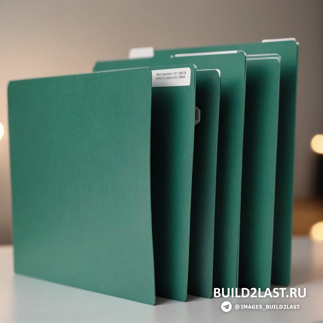 Academic art - stock photo. Row of green folders on top of a table next to a christmas tree and a light
