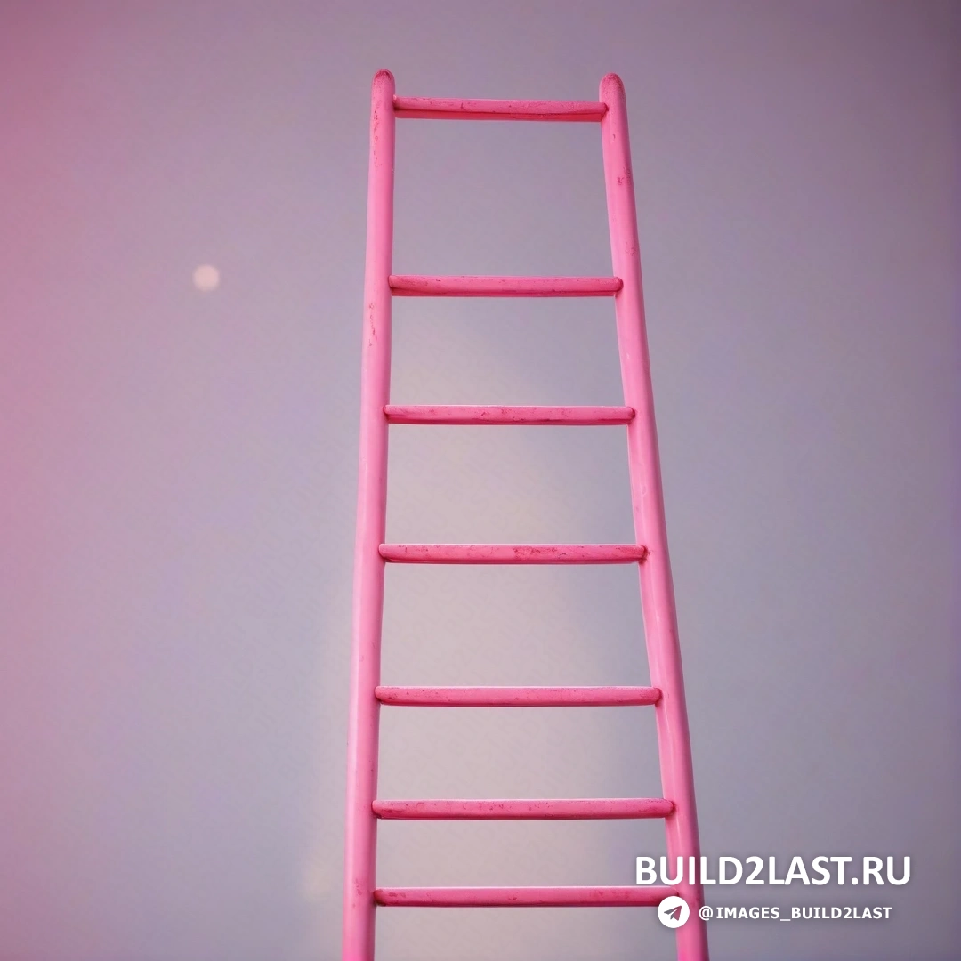 Объективная абстракция - 3D-рендер. Розовая лестница на розовом фоне