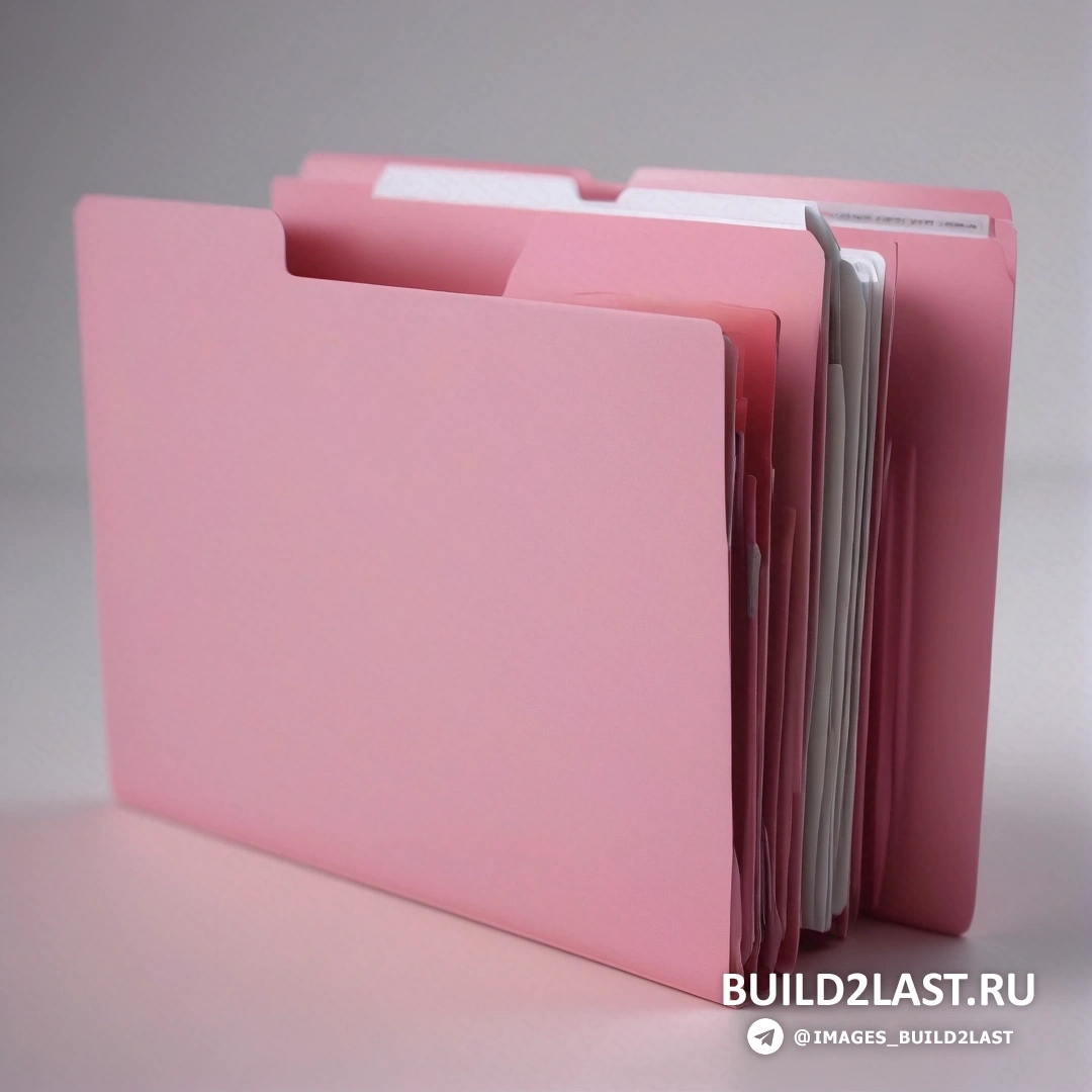 Концептуальное искусство - 3D рендер. Розовая папка с папкой файлов в кармане и папкой.