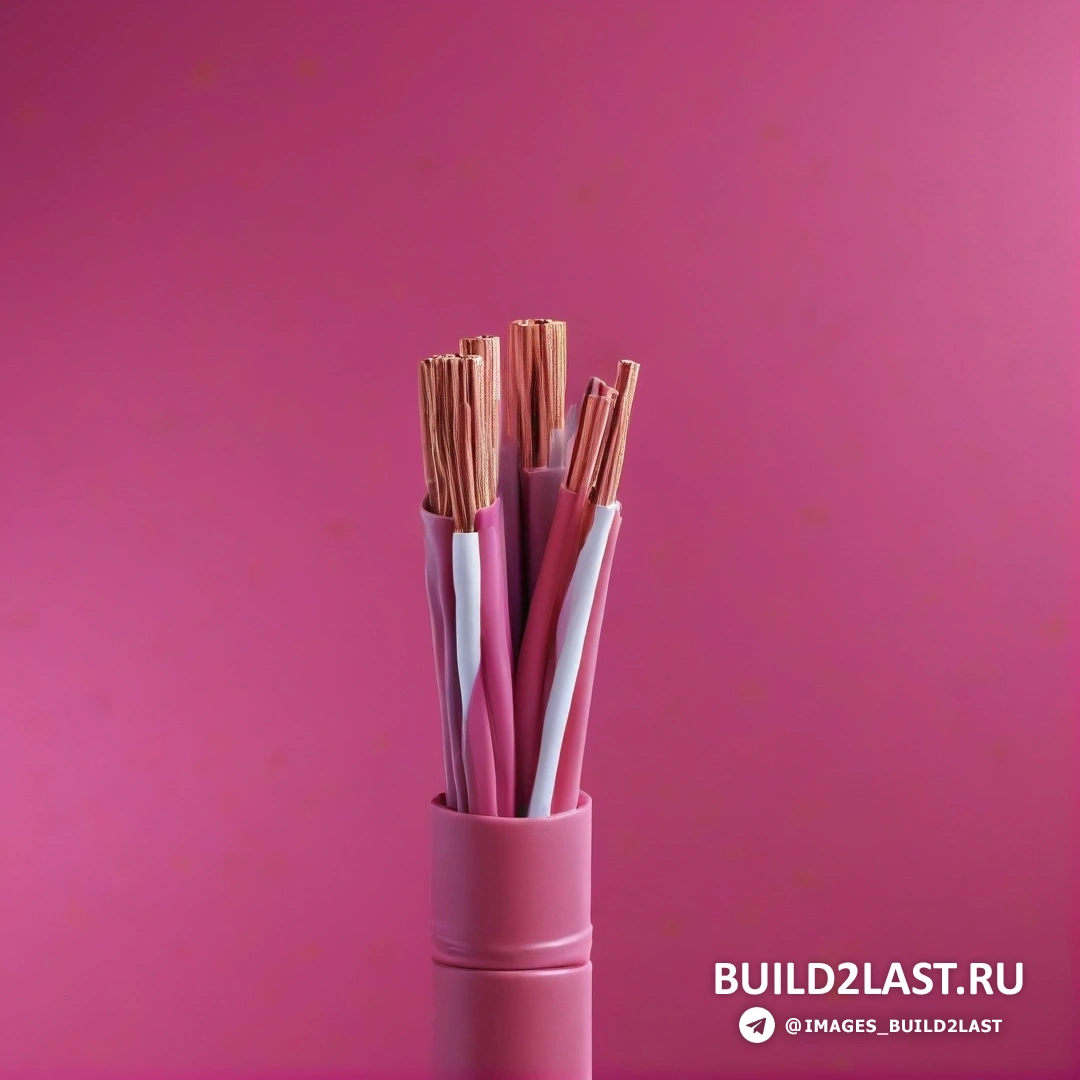 Постминимализм - 3D-рендер. Розовая ваза с четырьмя разноцветными трубочками в ней на розовом фоне