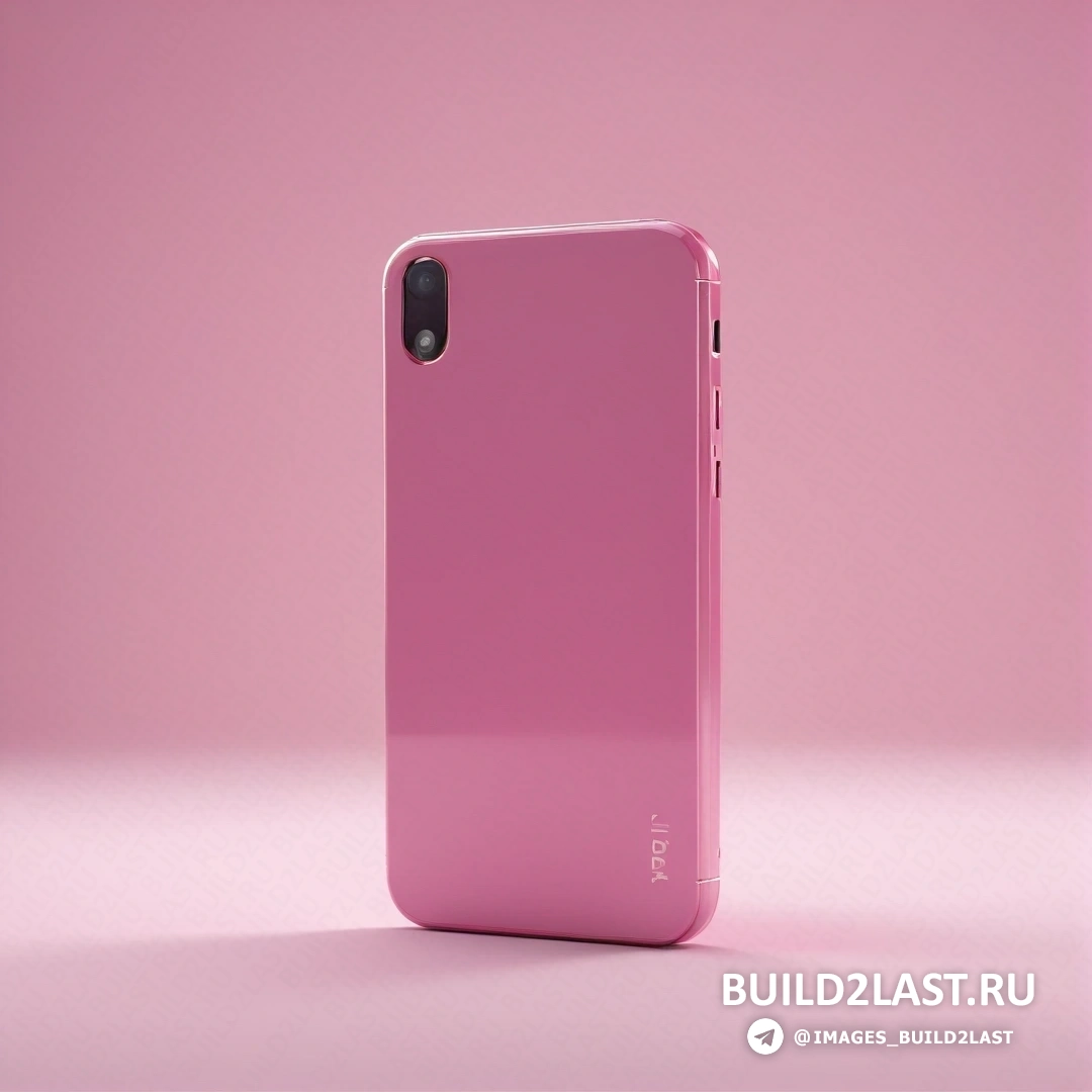 Пуризм - 3D-рендер. Розовый чехол для iPhone поверх розовой поверхности