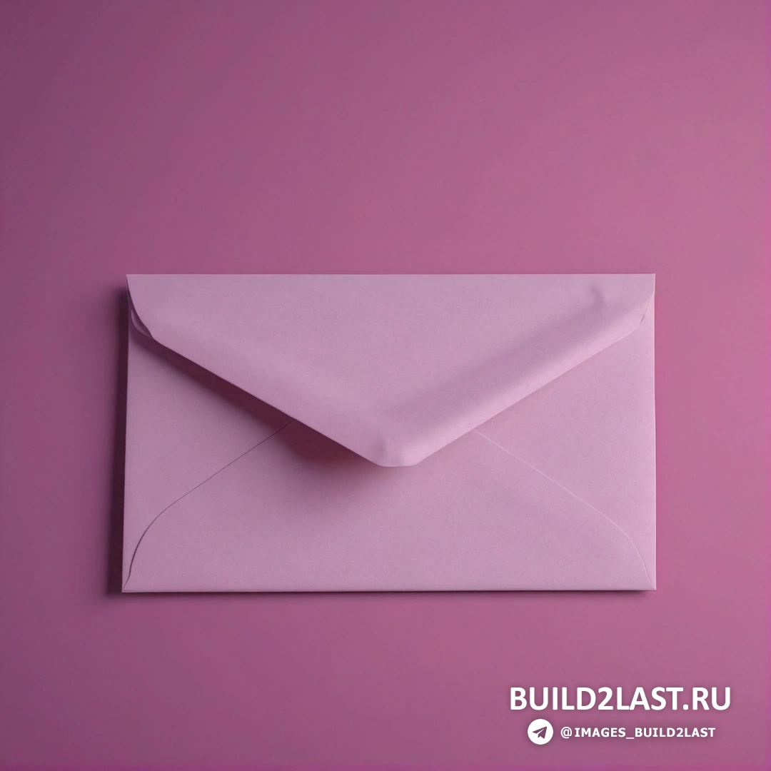 Почтовый арт - 3D-рендер. Розовый конверт с торчащей из него полоской белой бумаги на розовом фоне