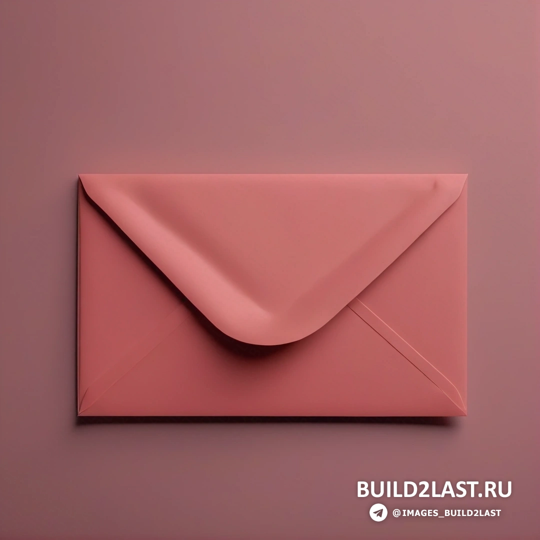 Постминимализм - 3D-рендер. Розовый конверт с торчащей из него полоской бумаги на розовом фоне