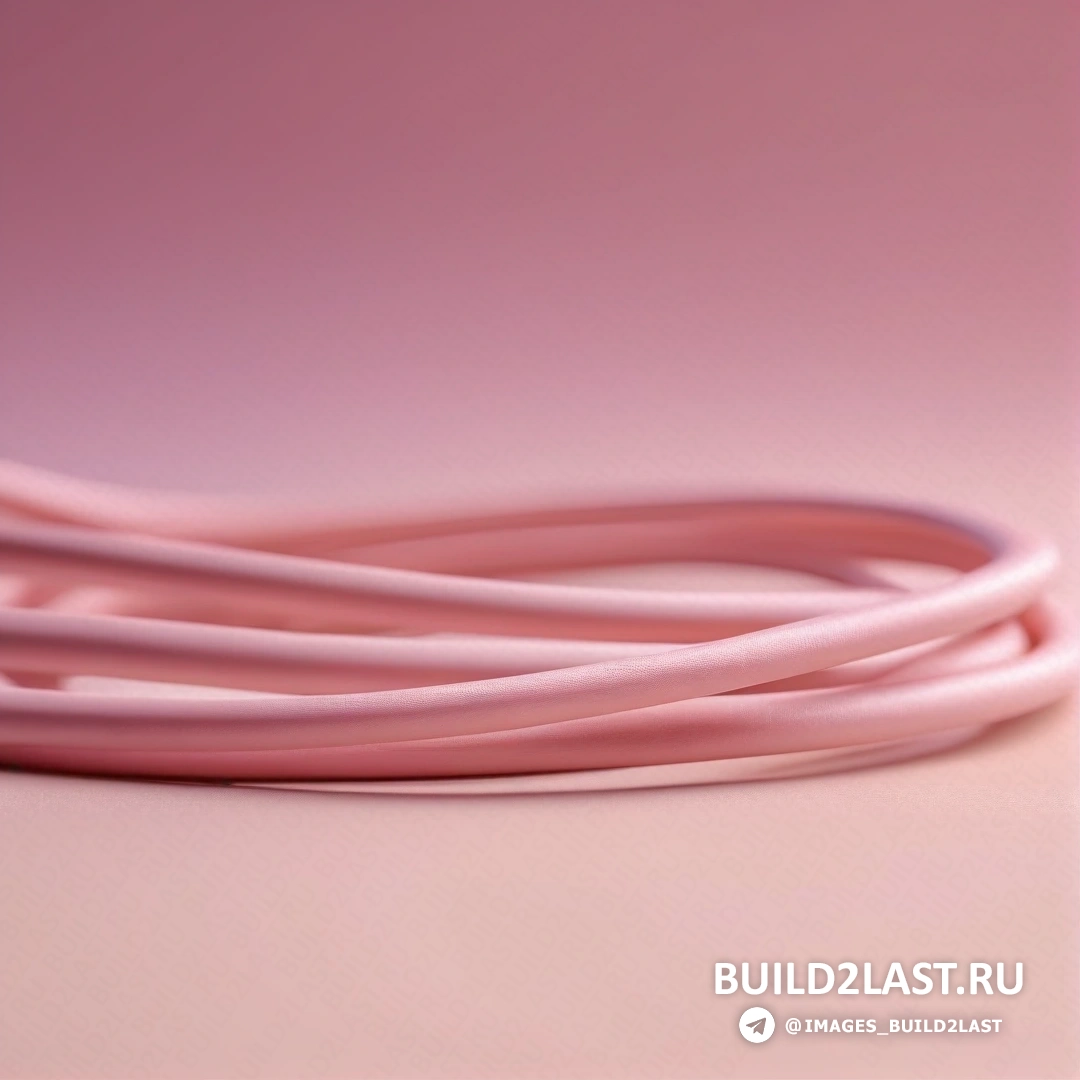Фотореализм - 3D-рендер. Розовый шнур лежит на розовой поверхности