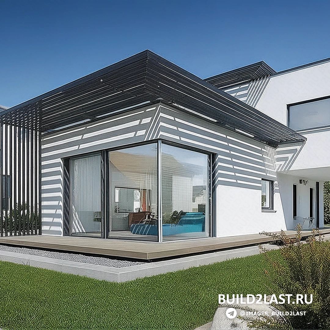 Poing House — проект умного дома в Мюнхене, архитектурная студия Luxhaus. Фасад, панорамное остекление и внутренний дворик. Современный фасад умного дома с панорамным остеклением и декоративными покрытиями. Газон и внутренний дворик создают атмосферу уюта.