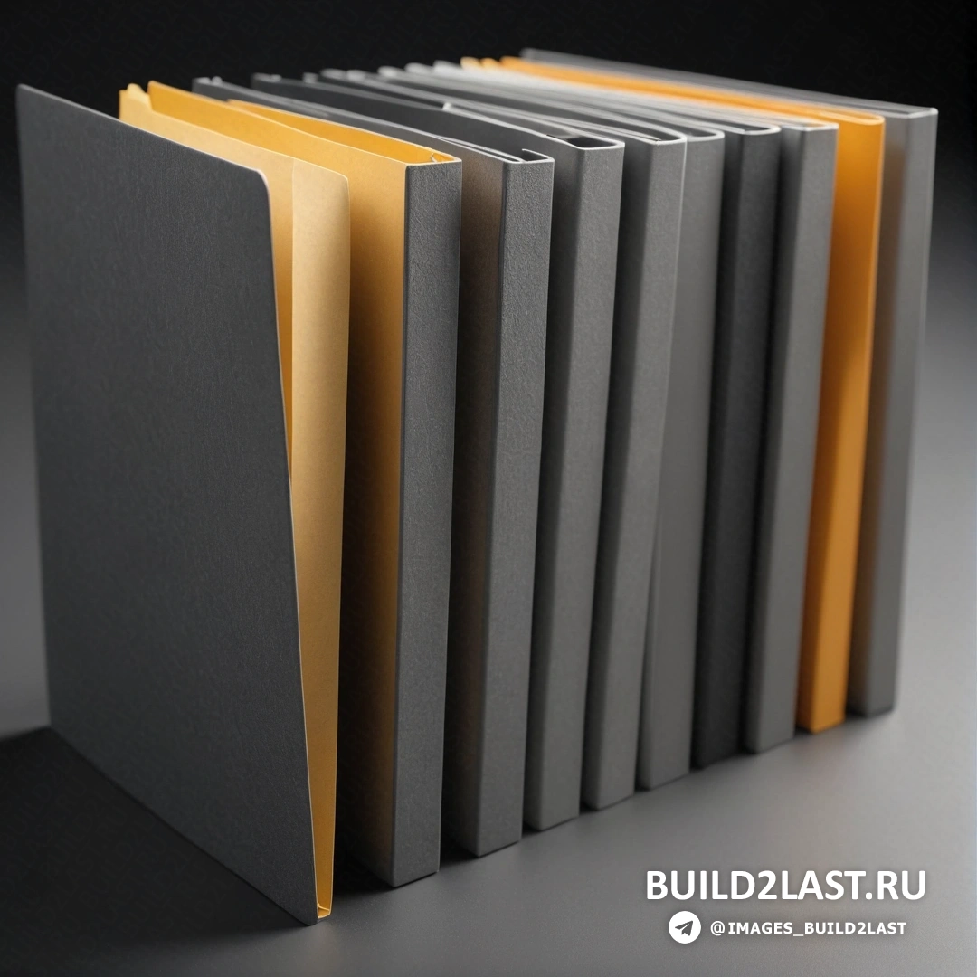 Private press - abstract sculpture. Stack of books on top of a table next to each other on a table top with a black background