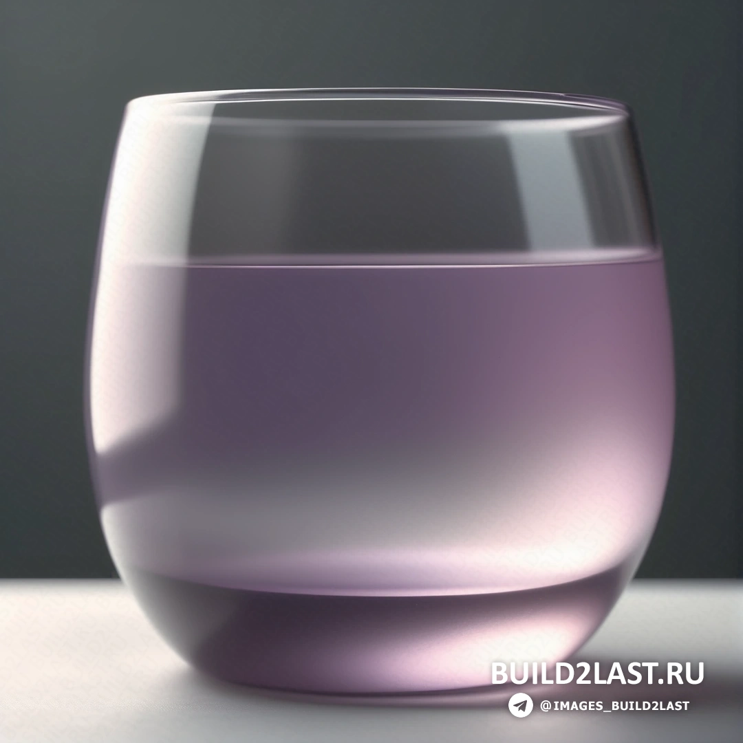 Фотореализм - 3D рендер. Стакан воды на столе рядом со стеной на черном фоне.