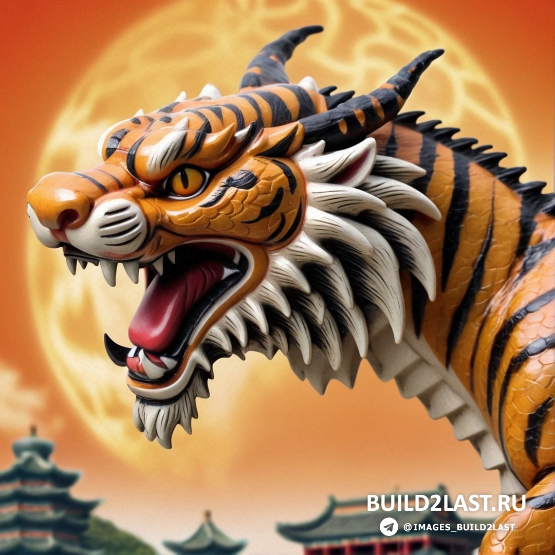 статуя тигра с полной луной