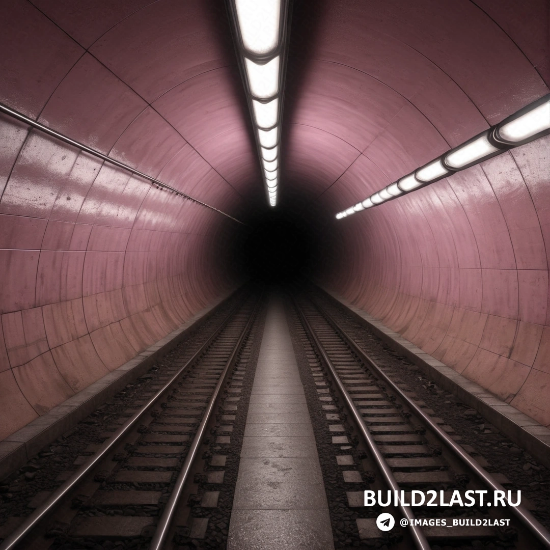 Прецизионный подход - матовая окраска. Туннель с проходящим через него железнодорожным путем и светом в конце туннеля справа