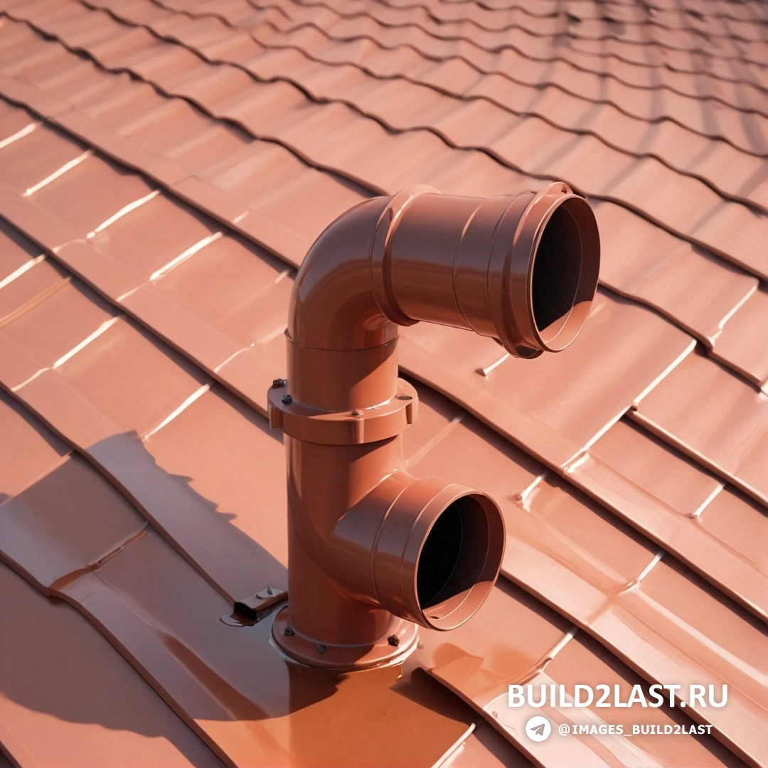 Superflat - rendu 3D. Tuyau sur un toit avec fond de ciel