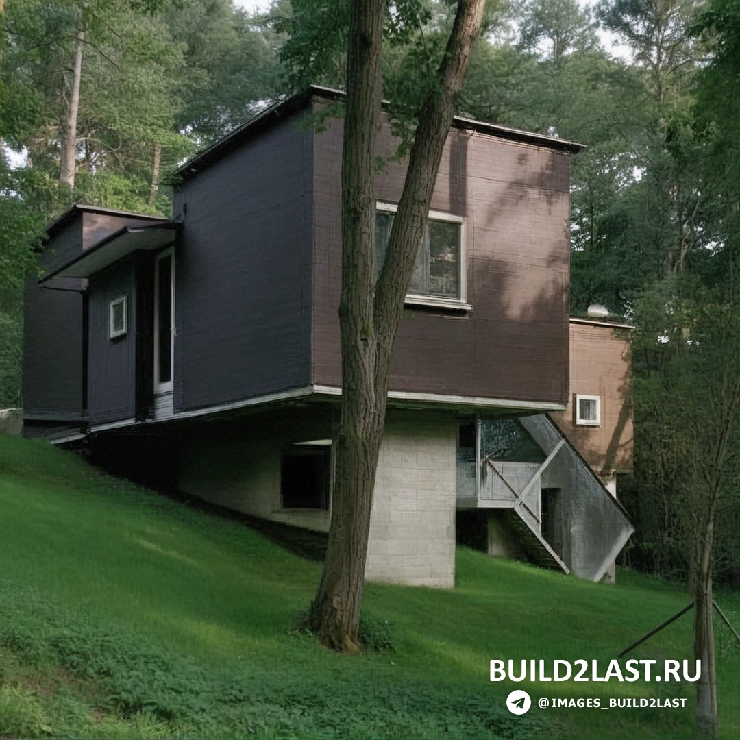 Угловой вид на зеленый дом с мансардой и природным ландшафтом.