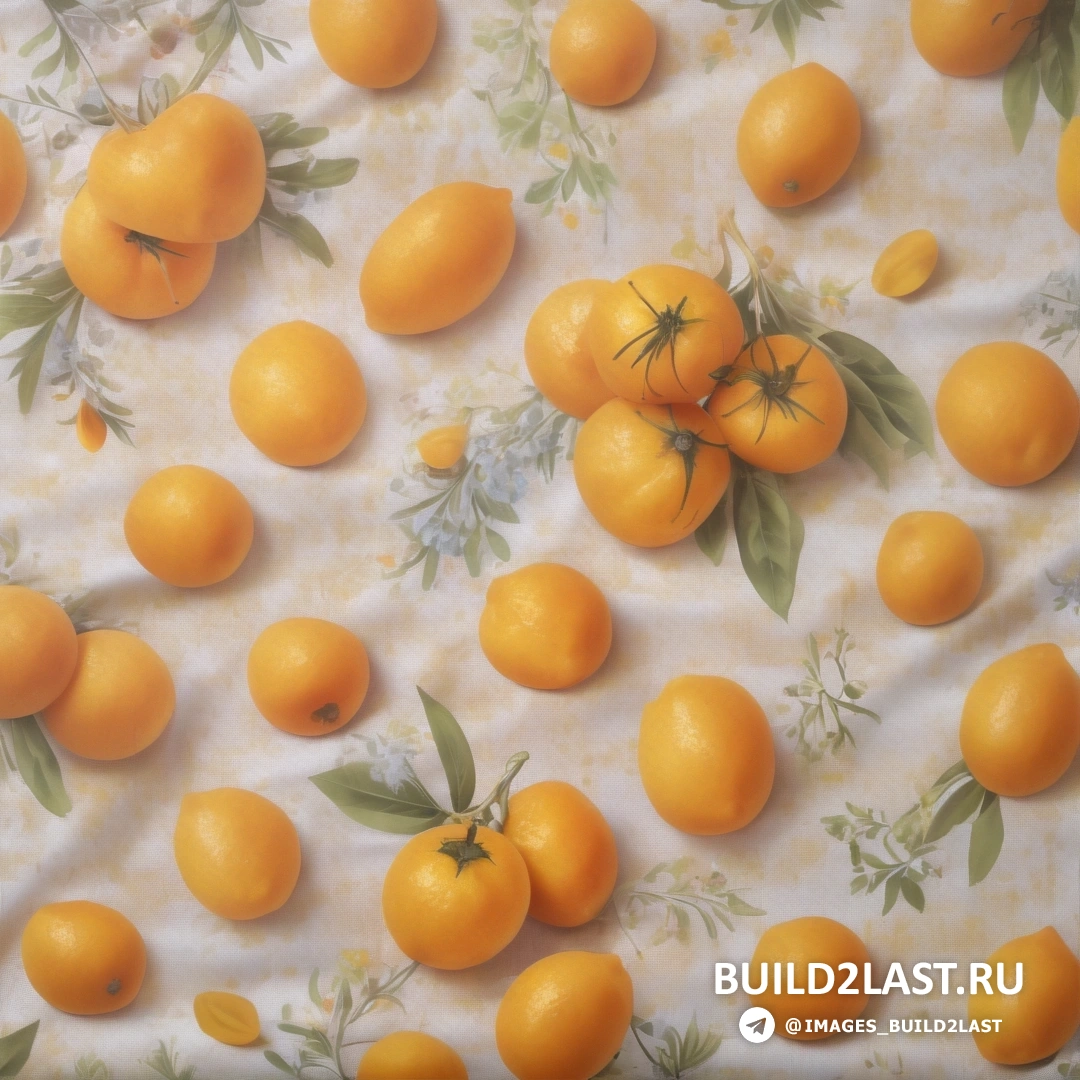 Photoréalisme - peinture hyperréaliste. Un bouquet d'oranges est posé sur une nappe blanche avec des feuilles et des fleurs vertes dessus