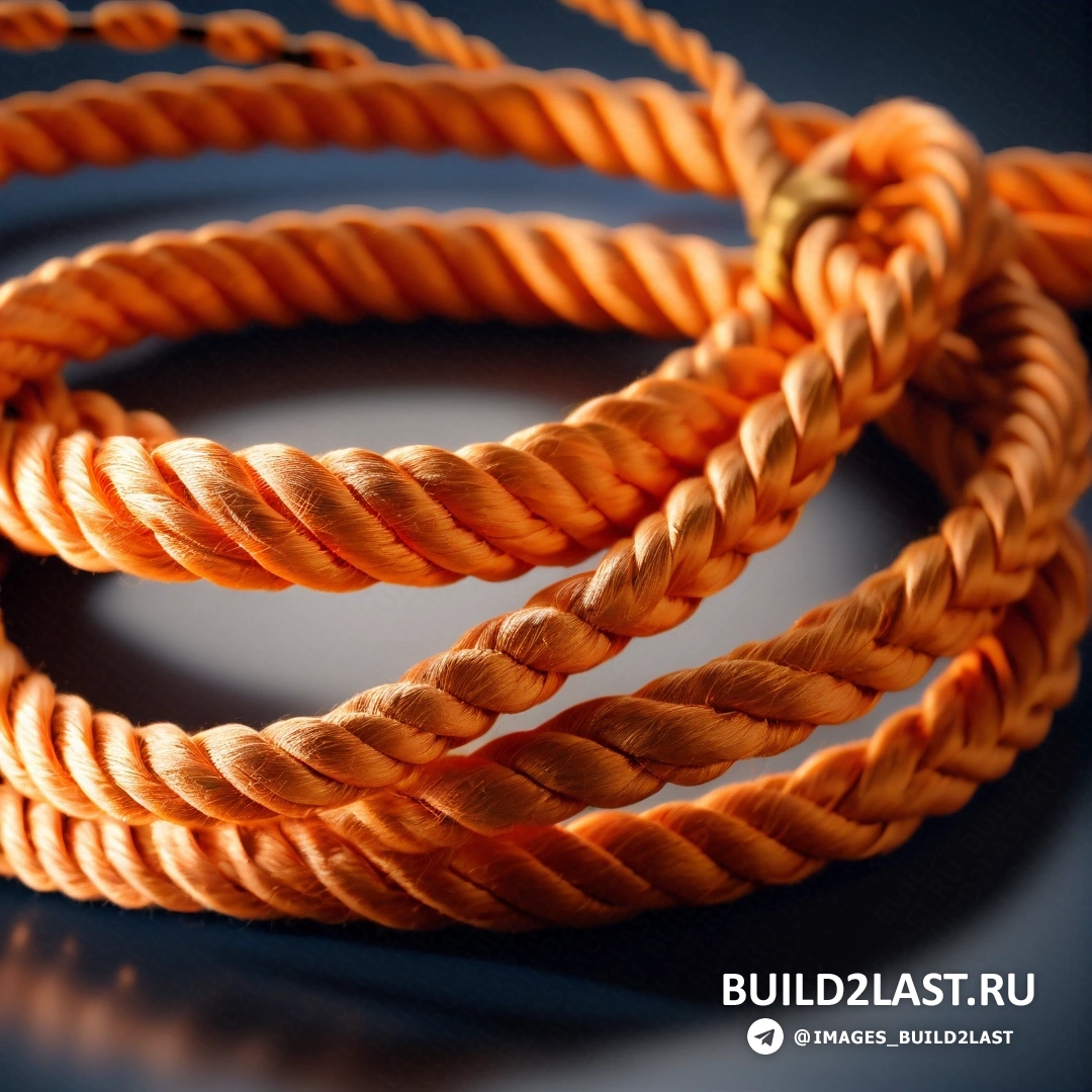 Кобра - 3D рендер. Верёвка на столе крупным планом на синем фоне.