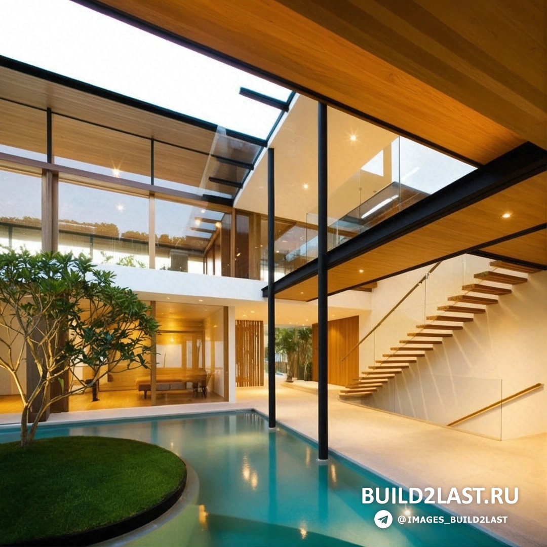 Спа-зона с джакузи и зеленью в Fish House Вид на спа-зону с джакузи и зелёными насаждениями вокруг