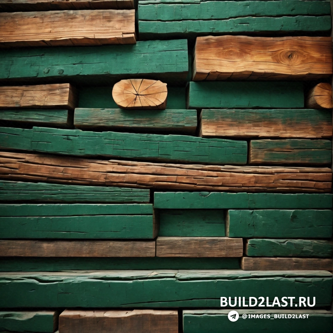 Зеленая деревянная стена с деревянным предметом наверху.