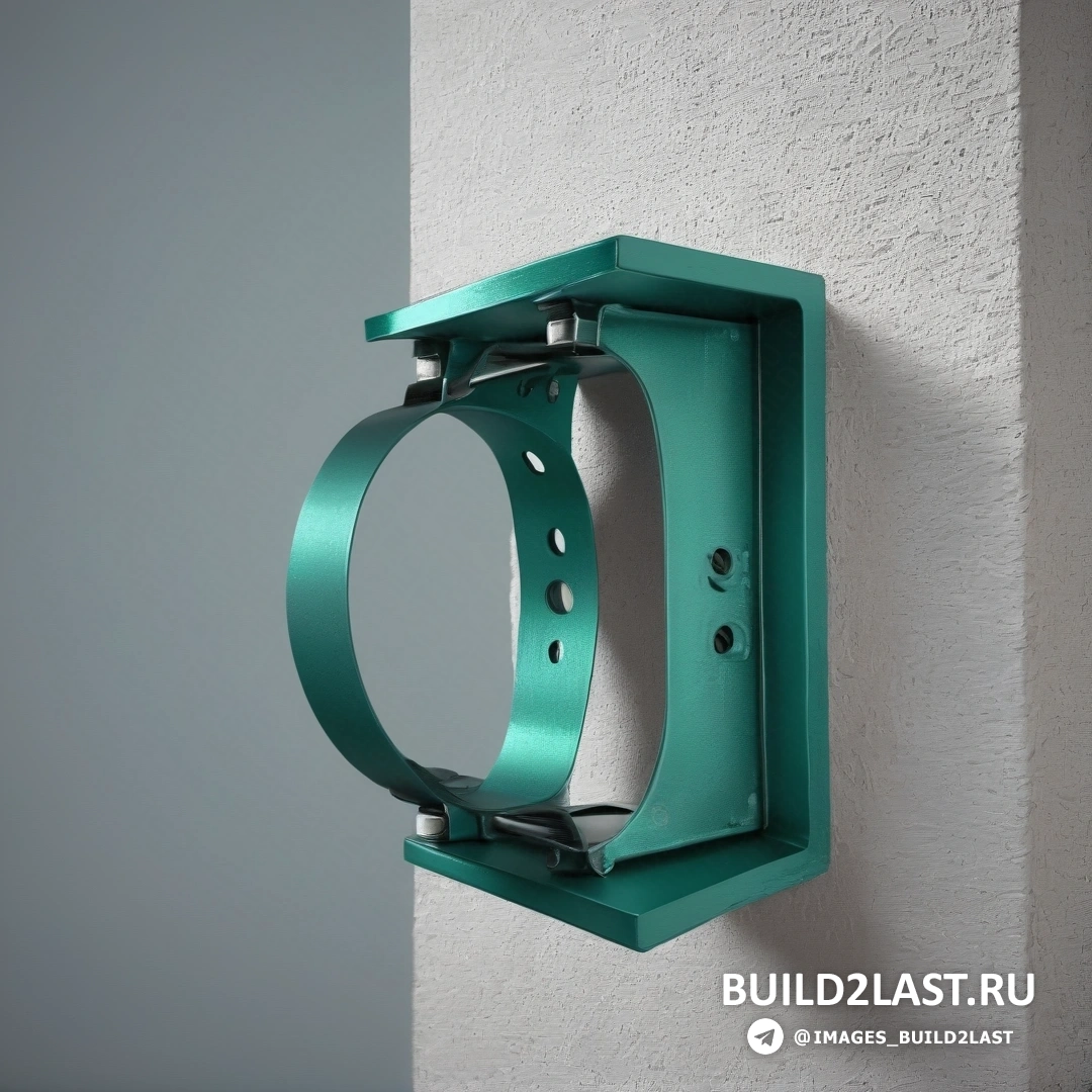Модульный конструктивизм - 3D-рендеринг. Зеленое кольцо закреплено на стене с белым фоном