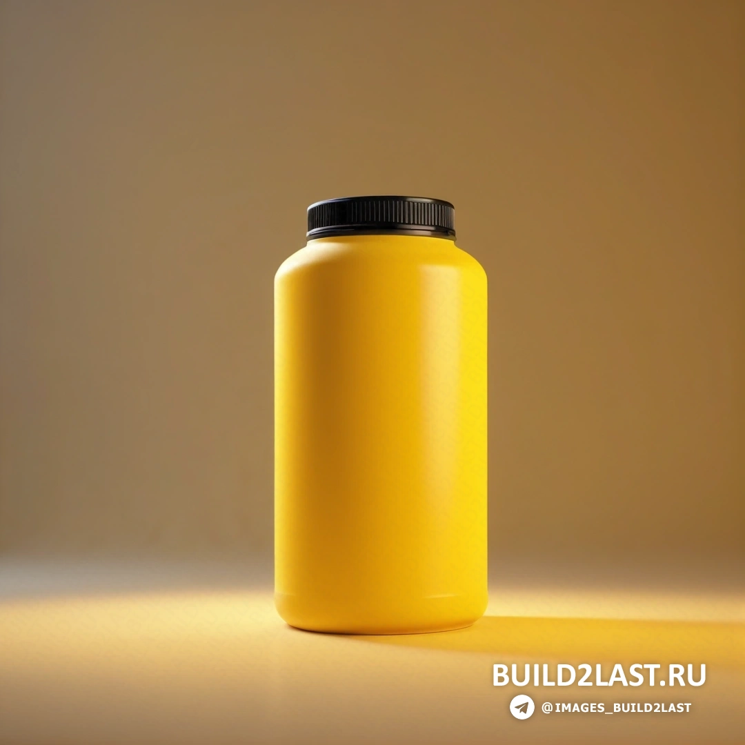Plasticien - сверхтонкая детализированная роспись. Желтая бутылка с черной крышкой на желтом фоне
