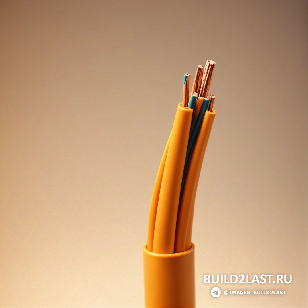 Пластика - 3D-рендер. Желтая чашка с пучком проводов внутри на столешнице со светло-коричневым фоном