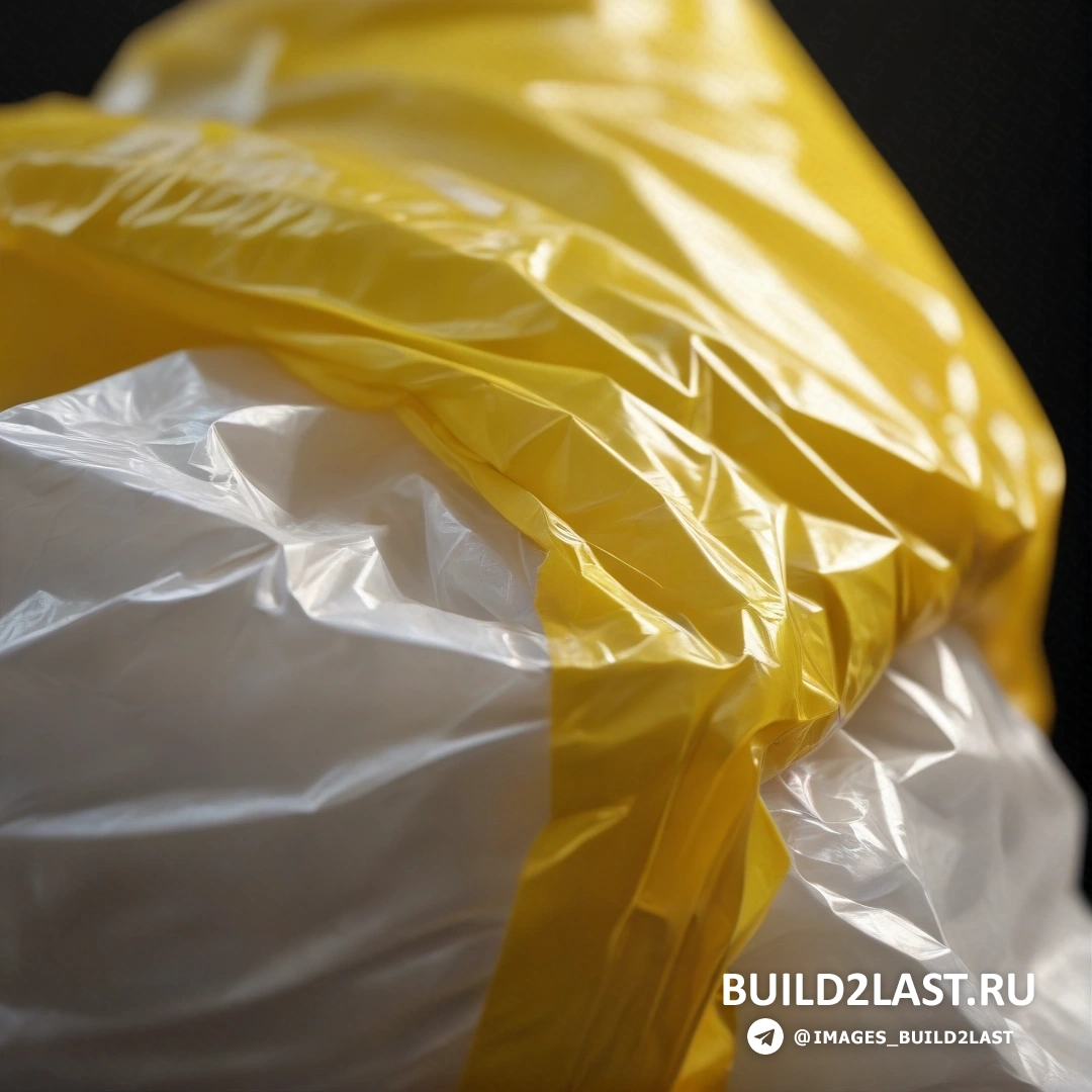 Plasticien - рендеринг с окклюзией окружающего пространства. Желто-белый пакет обернут в пластиковую бумагу и готов к использованию в качестве вазы или вазы