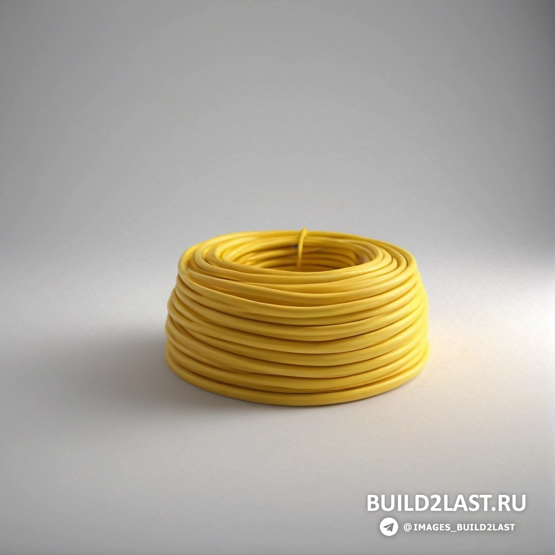 Пластика - 3D рендер. Желтый шланг на белом фоне