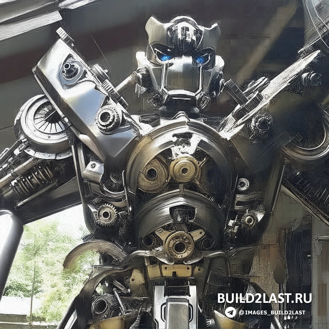 Женский супергерой из металла с силовой броней, готовая к атаке