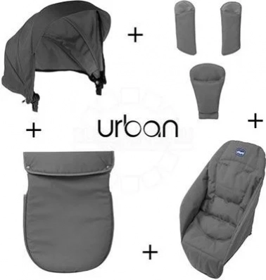 Набор аксессуаров Chicco, Urban Anthracite, Аксессуары для колясок