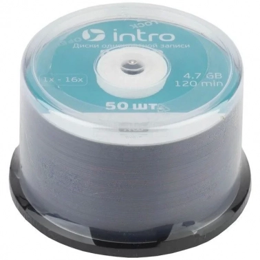  INTRO DVD-R 4.7Gb, 16x Cakebox 50