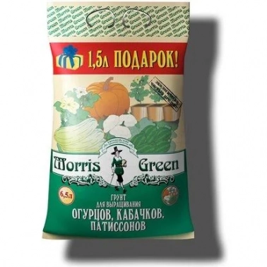 Грунт для овощных культур Morris Green, Грунт Morris Green для выращивания огурцов, кабачков и патиссонов 6.5 л, Дача, сад, озеленение