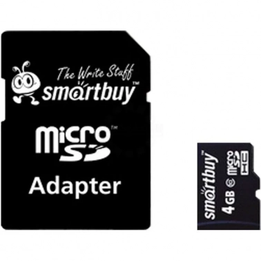Micro SecureDigital 4Gb Smartbuy SDHC class 10 (SB4GBSDCL10-01) + SD 
