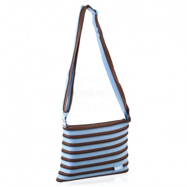 Zipit  Medium Shoulder Bag - Turquise Blue and Brown  