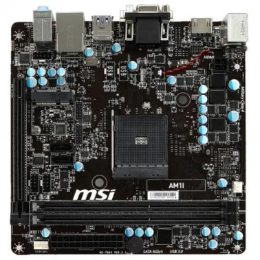   MSI AM1I Socket AM1 AMD 2xDDR3 1xPCI-E x16 2xSATAIII DVI HDMI GB Lan mITX Retail  -