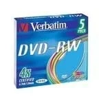  Dvd-Rw Verbatim 4.7Gb 4x 5 ., color slim case (43563)