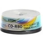  Cd-R Tdk 700Mb 52x 25 ., cake box (t18767)