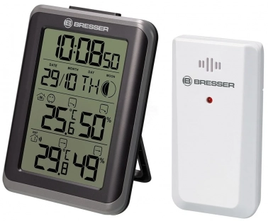 Гигрометр с часами Bresser MyClimate, черный, Домашние метеостанции