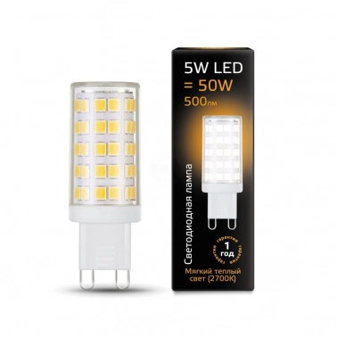  Gauss LED G9 AC185-265V 5W 500lm 2700K  1/10/200