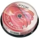  Dvd+Rw Dvd-Rw 4.7Gb Tdk 4x 10  Cake Box,  