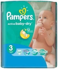 ���������� Pampers, Activ Baby-Dry 4-9 �� 3 ������ 22 ��
