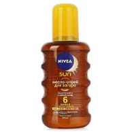 Масло-спрей для загара SPF 6 Nivea Sun Золотистый и стойкий загар, 200 мл, водостойкий